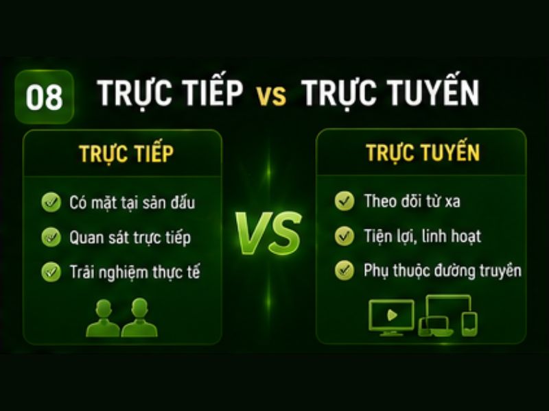 Điểm khác biệt giữa đá gà trực tiếp và trực tuyến